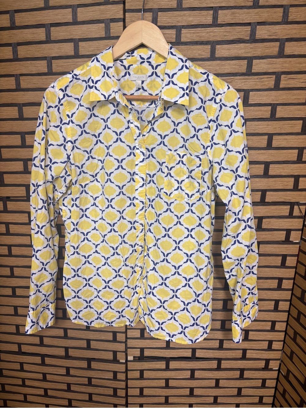 Talbots yellow button down shirt size medium